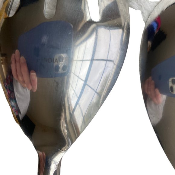 Vintage Hand Forged Rustic Primitive Salad Tongs Spoon Fork Serving Utensils - Picture 15 of 16